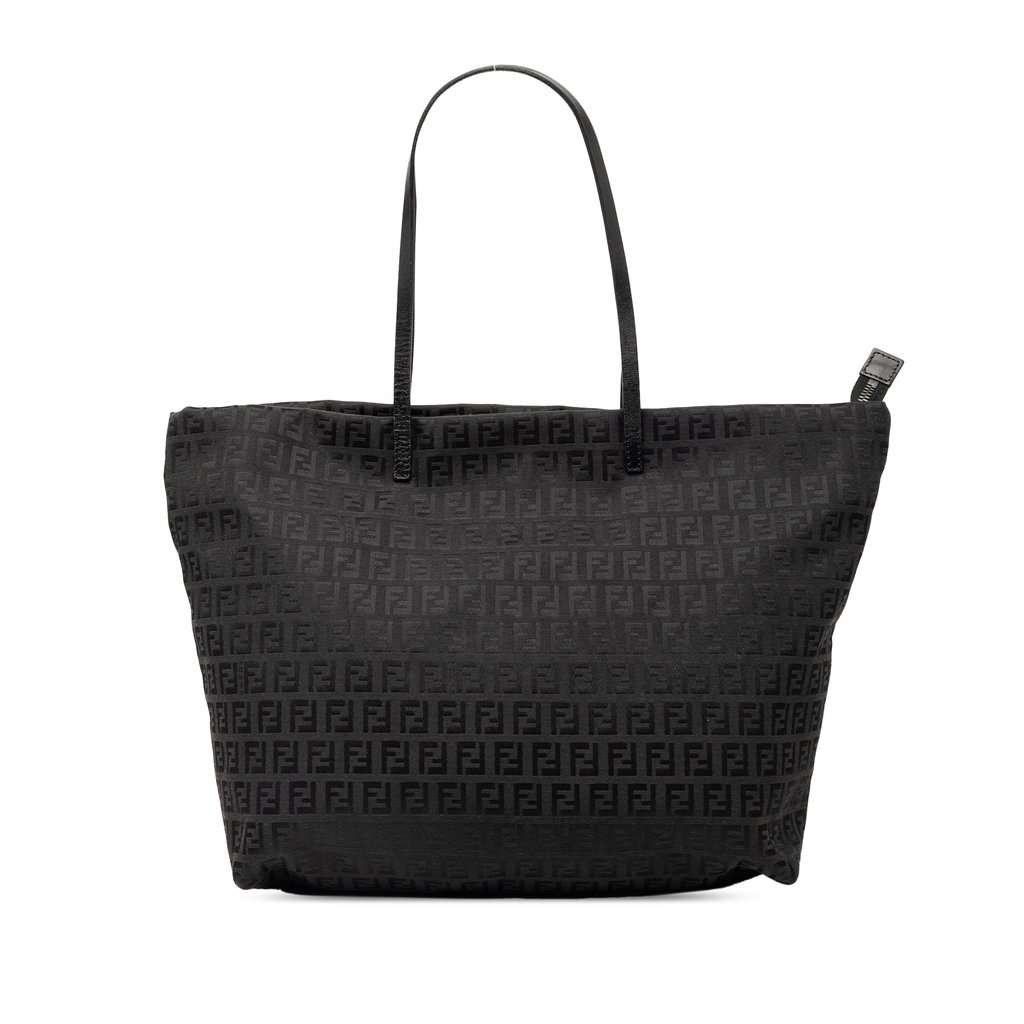Fendi Zucchino Canvas Tote Black Very good - Front View
