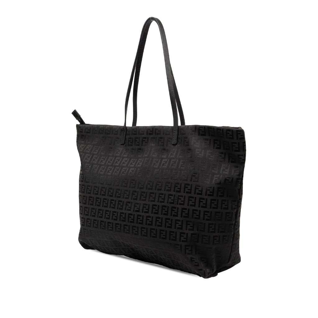 Fendi Zucchino Canvas Tote Black Very good - Back View
