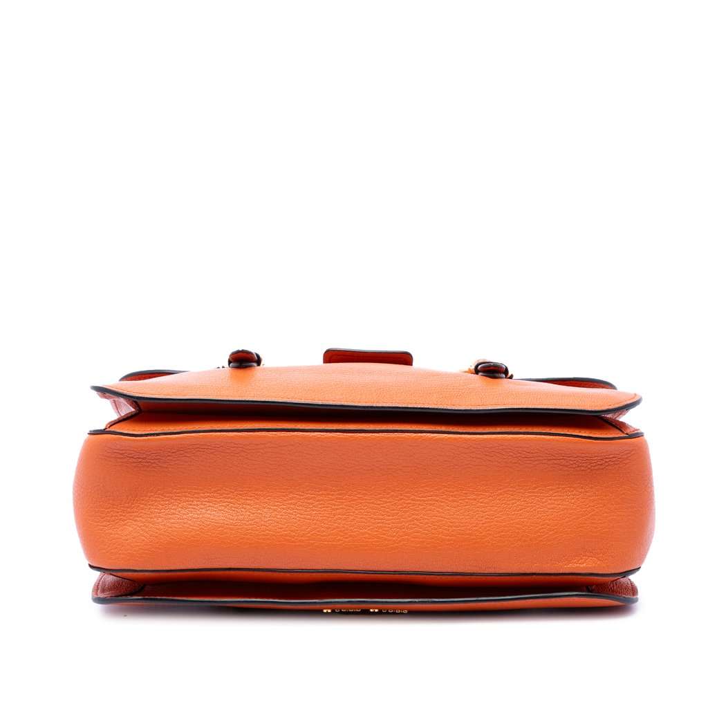 Miu Miu Goatskin Madras Flap Satchel Orange Leather Very good - Inside View
