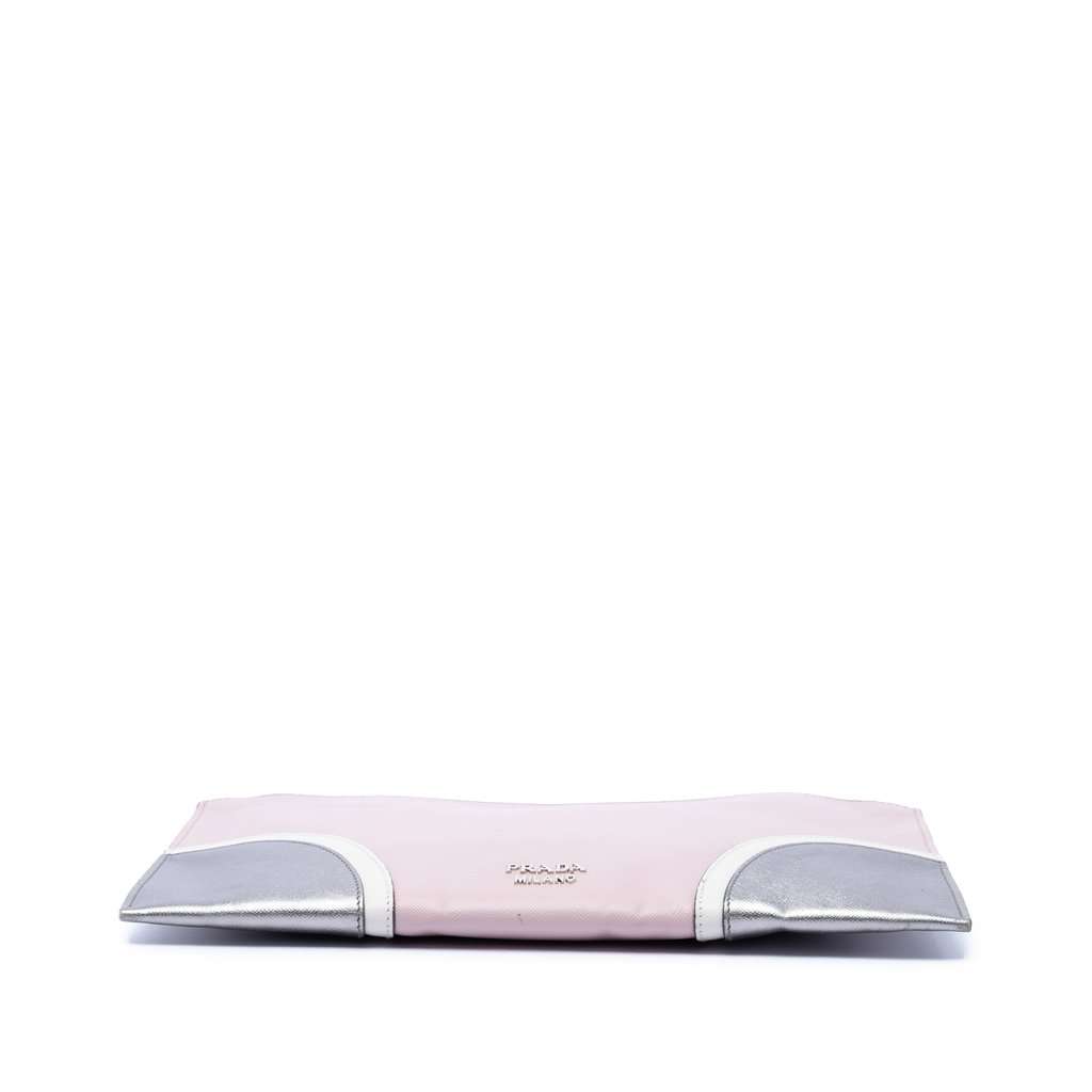 Prada Tricolor Saffiano Clutch Pink Leather Very good - Inside View