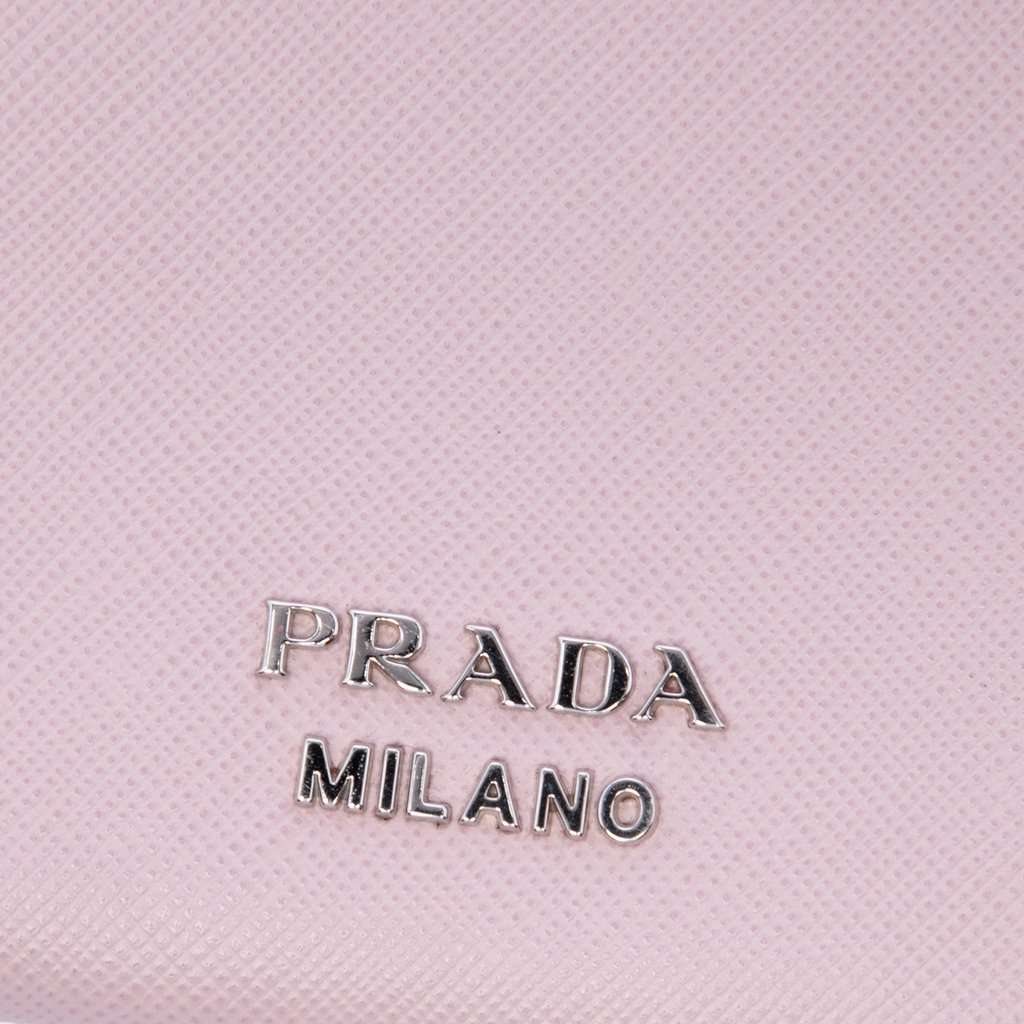 Prada Tricolor Saffiano Clutch Pink Leather Very good - Box View
