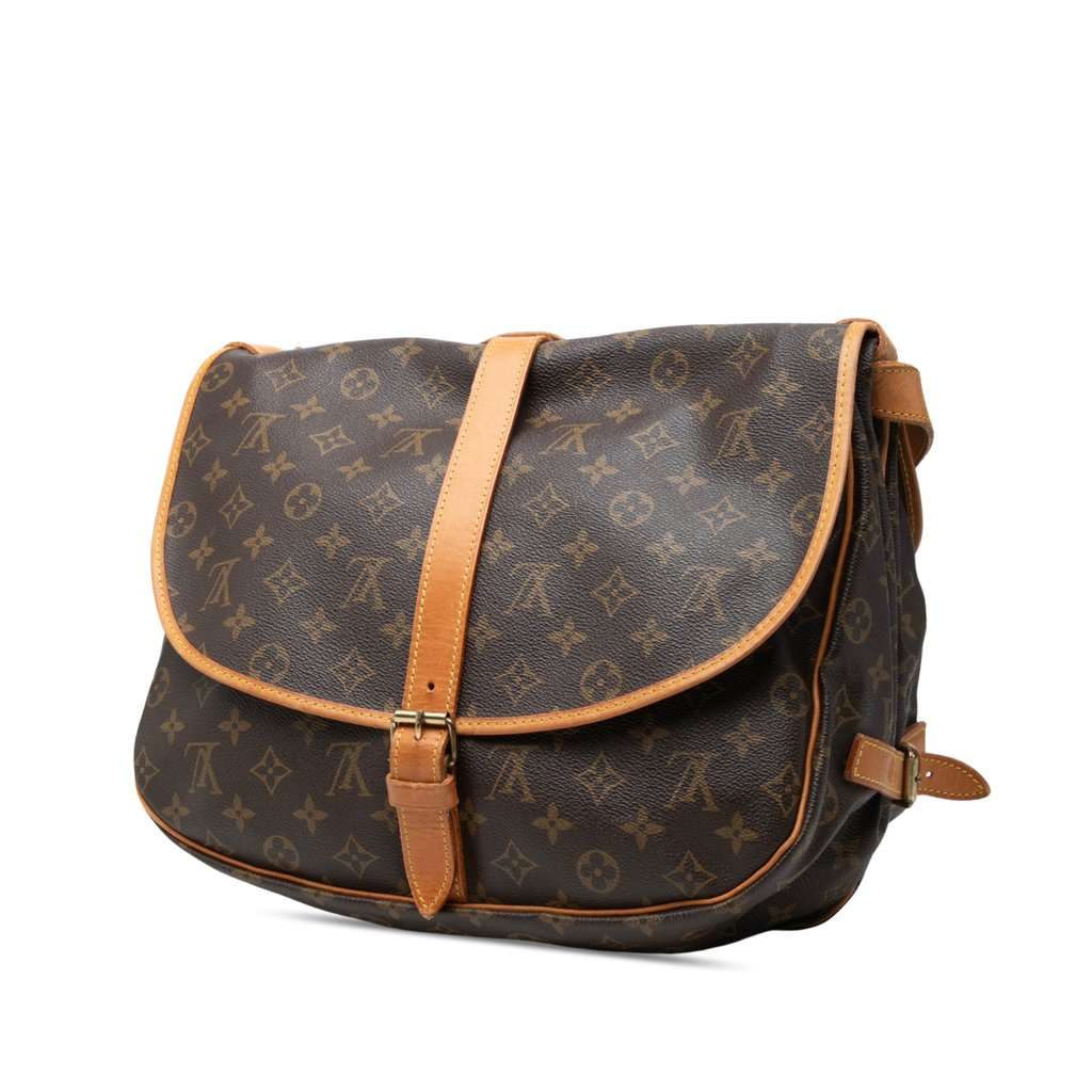 Louis Vuitton Monogram Saumur 35 Brown Good - Back View