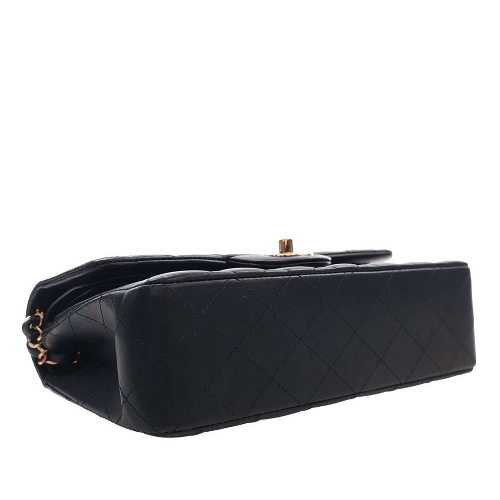 Chanel Small Classic Lambskin Double Flap Black Leather Very good condition - Box View