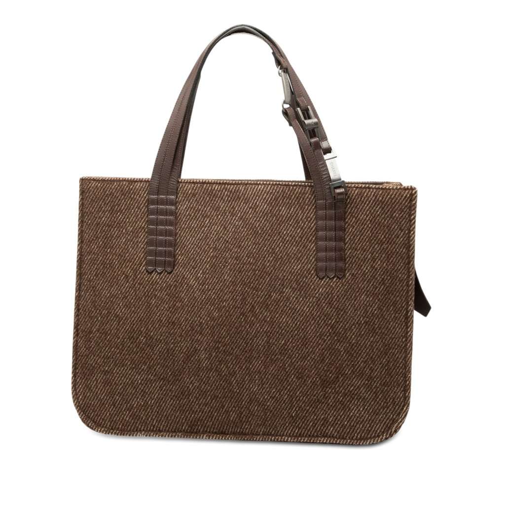 Chanel Wool Felt Tote Brown Good condition - Front View