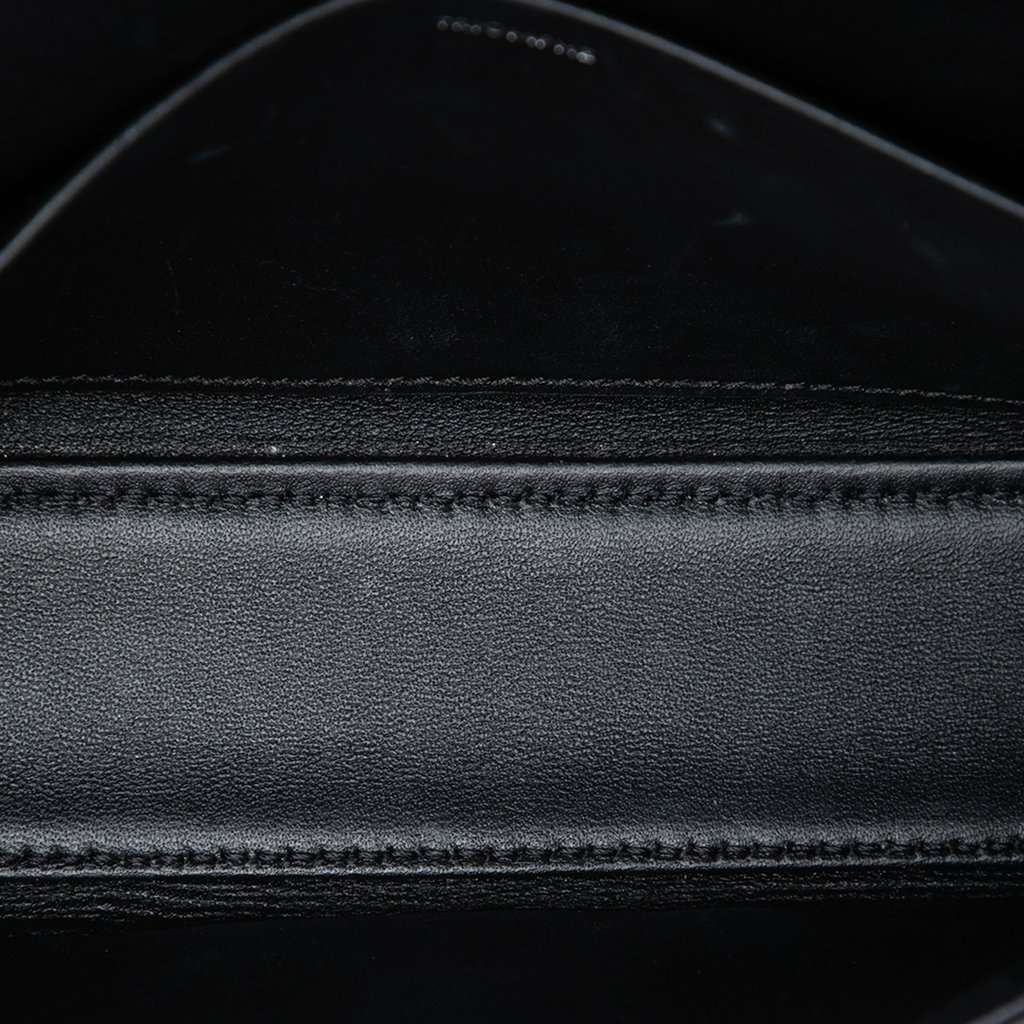 Celine Shiny Calfskin Triomphe Claude Shoulder Bag Black Leather Very good - Model View