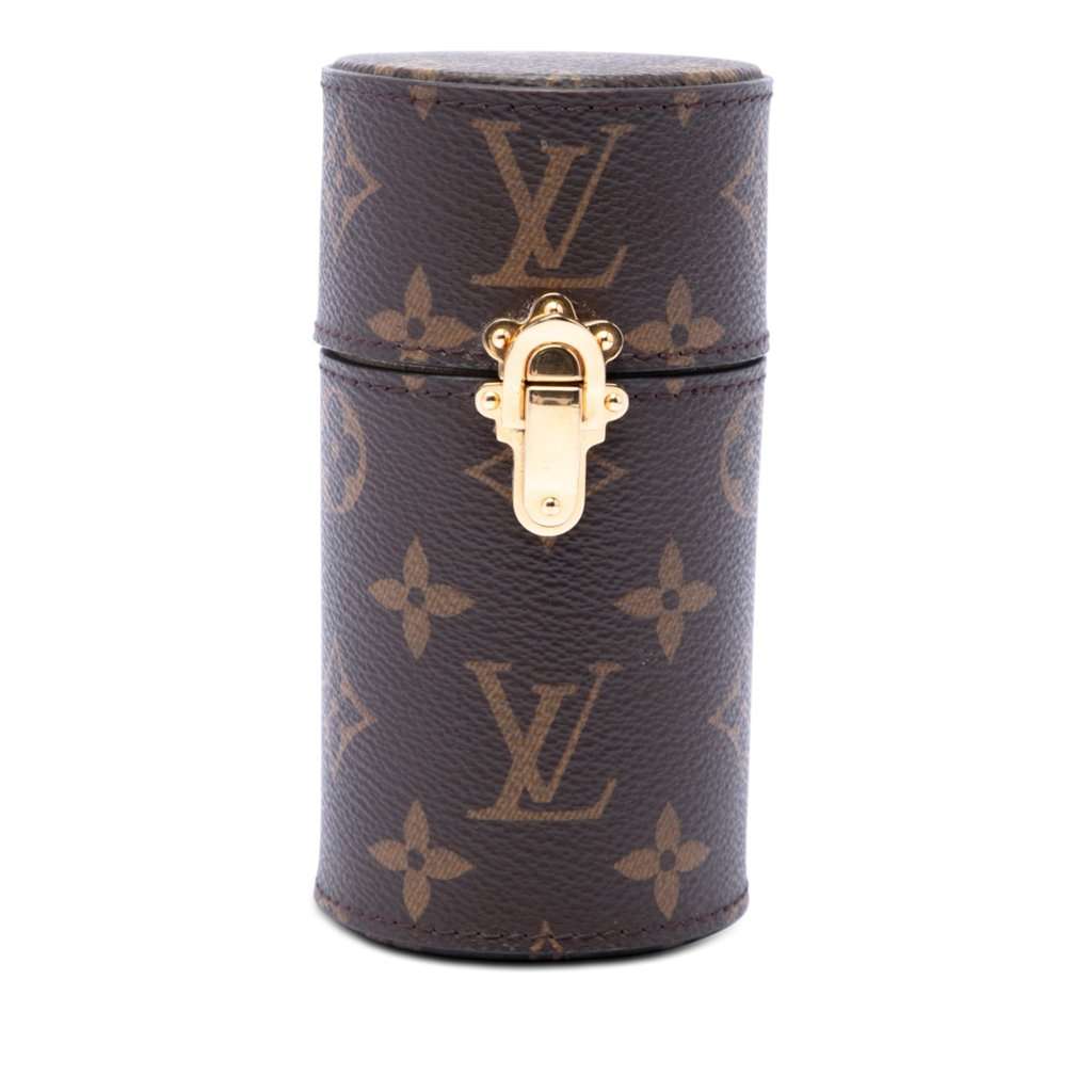 Louis Vuitton Monogram 100ML Fragrance Travel Case Brown Very good - Front View