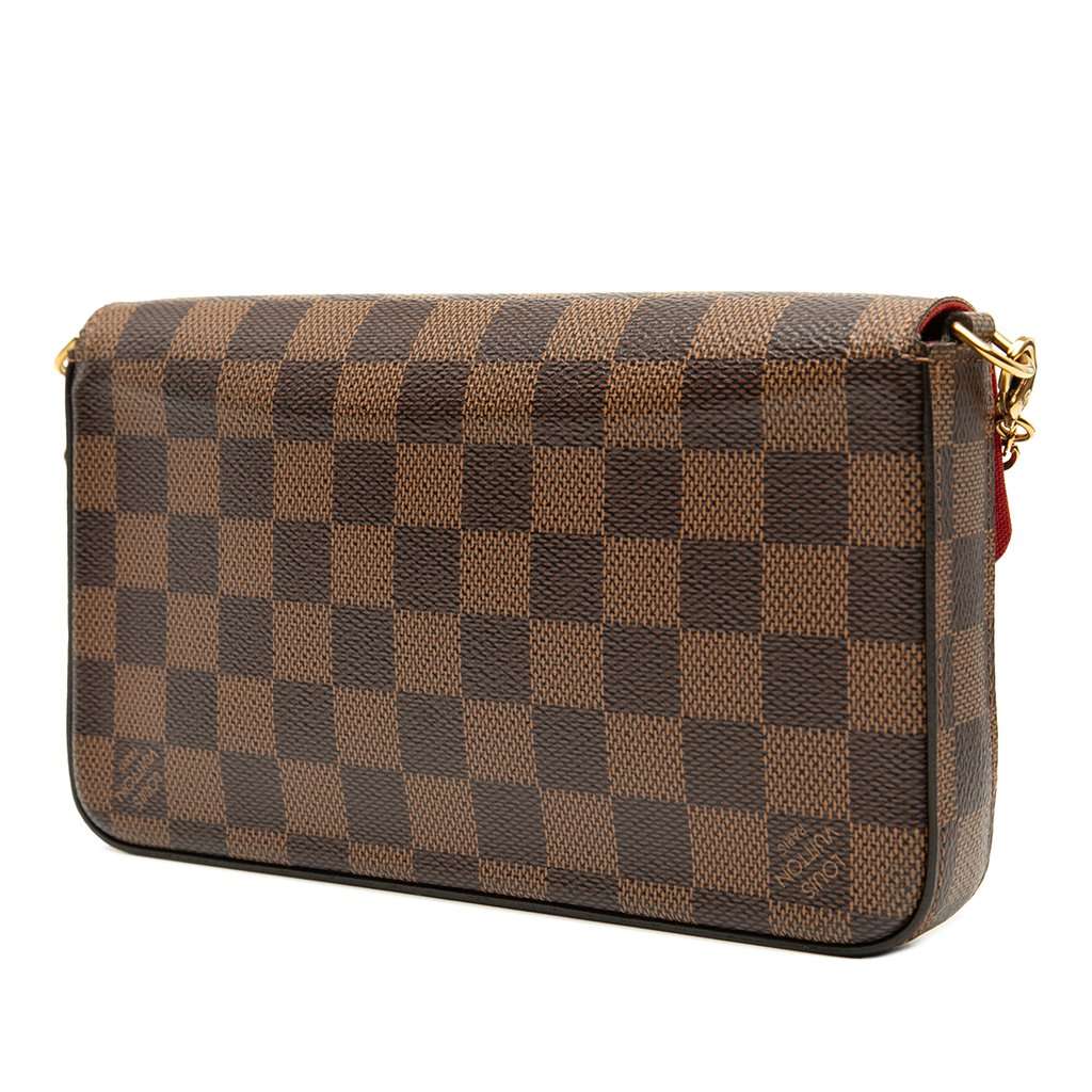 Louis Vuitton Damier Ebene Pochette Felicie Brown Good - Back View