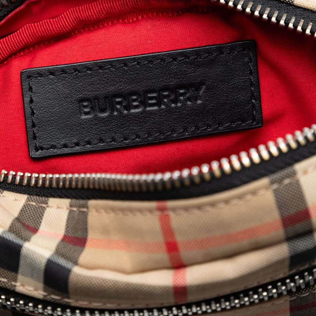 Burberry House Check Canvas Cannon Belt Bag Beige Very good - Box View