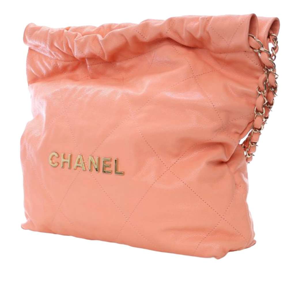 Chanel Small Quilted Caviar 22 Handbag Pink Leather Very good - Inside View