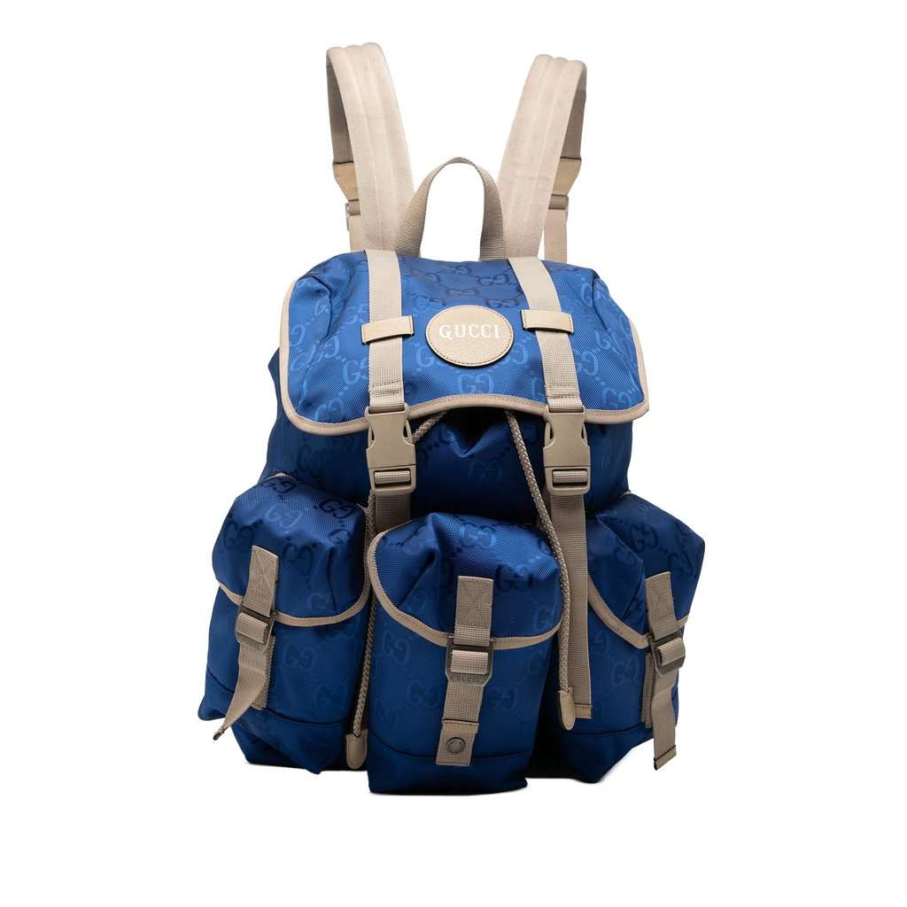 Gucci GG Nylon Off The Grid Backpack Blue Very good condition - Front View