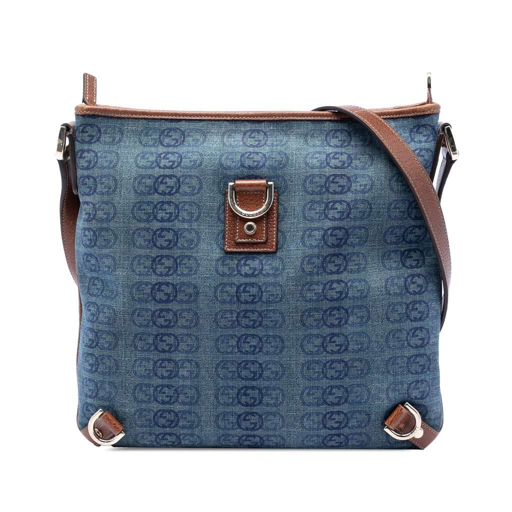 Gucci GG Denim Abbey D Ring Crossbody Blue Very good condition - Front View