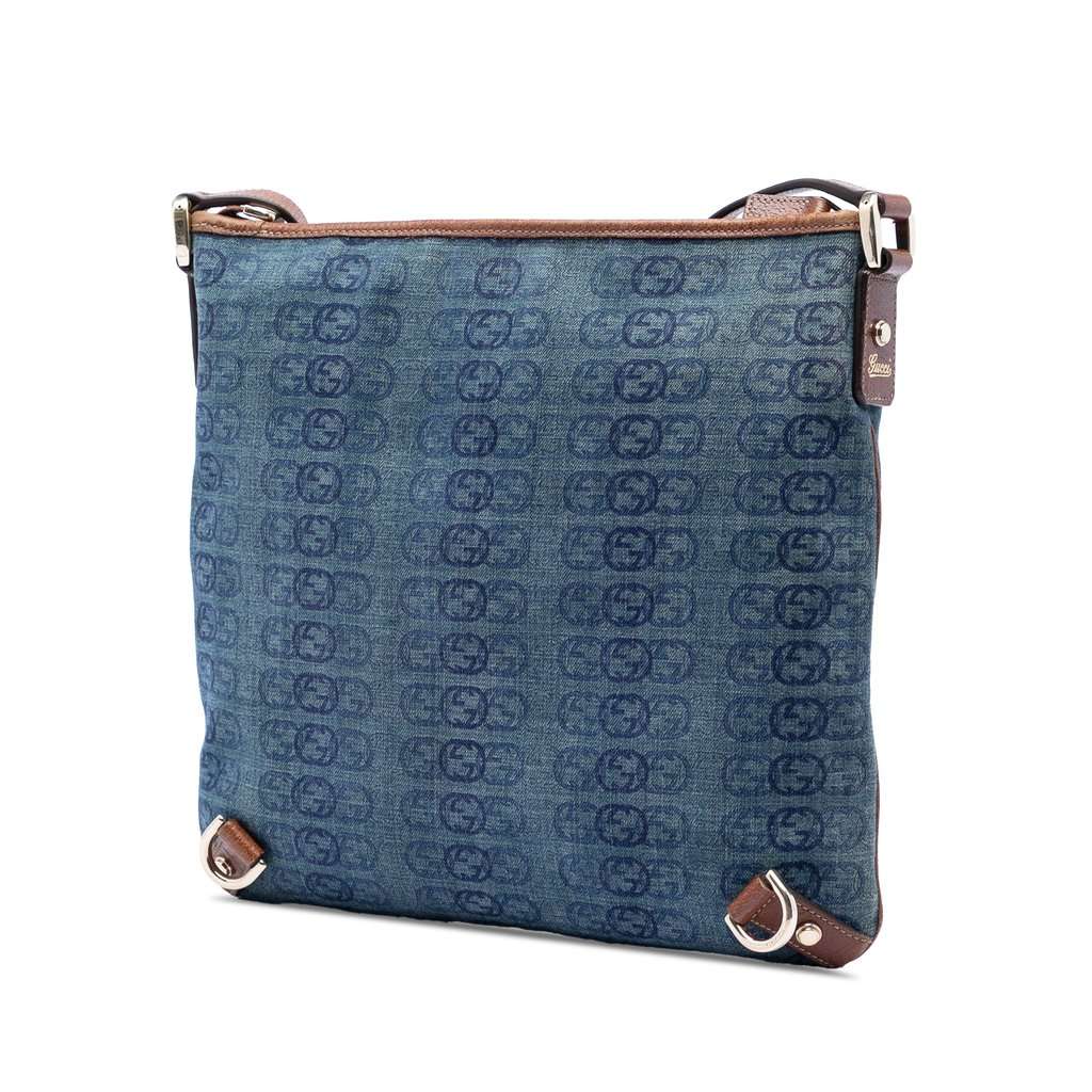 Gucci GG Denim Abbey D Ring Crossbody Blue Very good condition - Back View