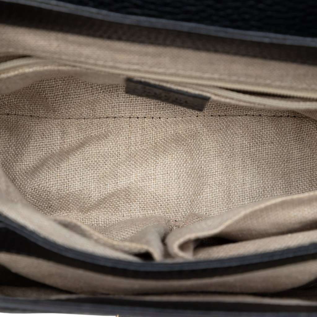 Gucci Small Dollar Calf Interlocking G Satchel Black Leather Very good condition - Model View