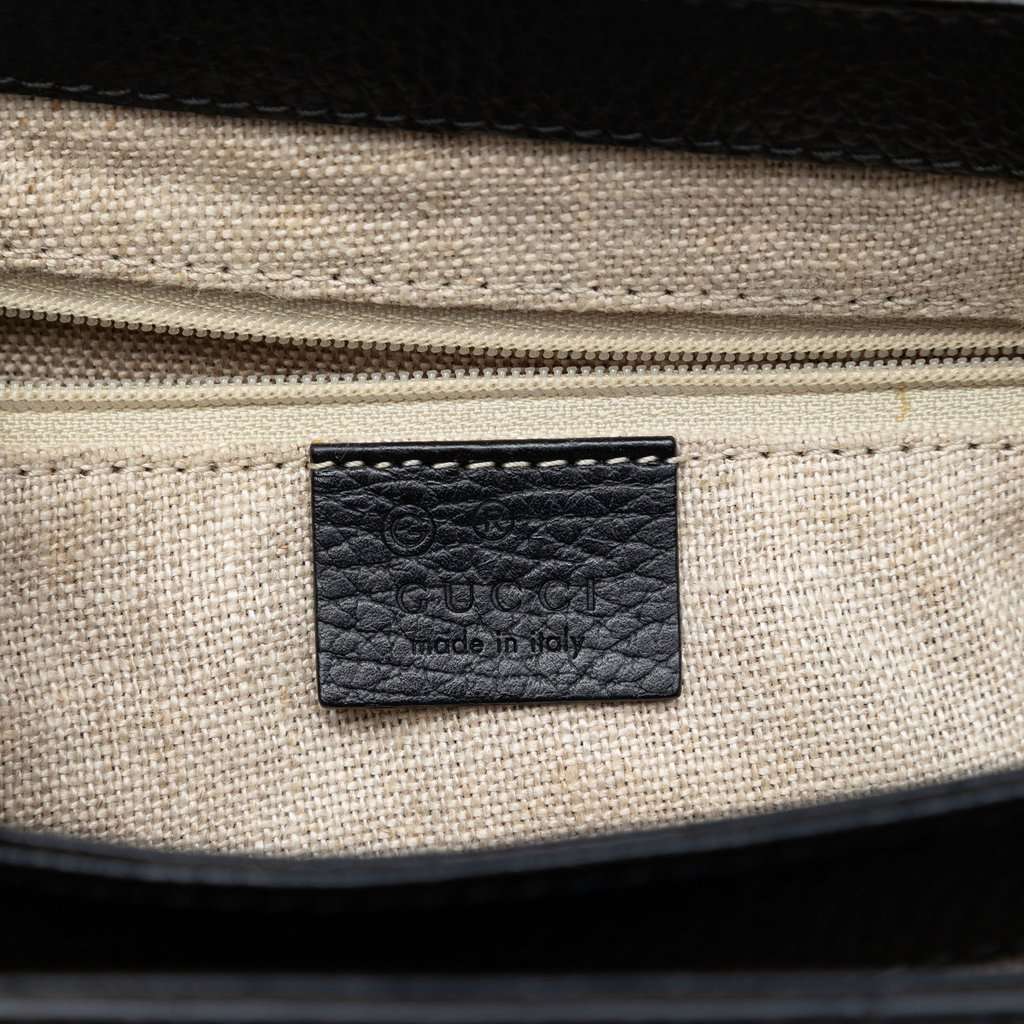 Gucci Small Dollar Calf Interlocking G Satchel Black Leather Very good condition - Box View