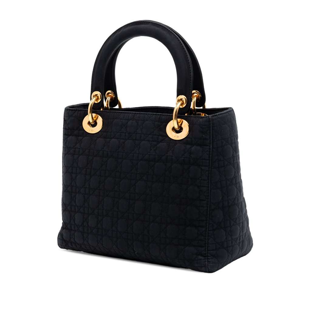 Dior Medium Nylon Microcannage Lady Dior Black Very good condition - Back View