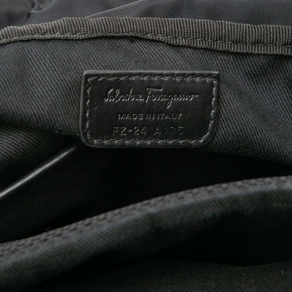 Ferragamo Printed Denim Backpack Blue Very good - Box View