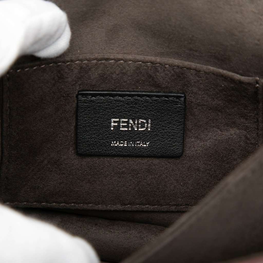 Fendi Mini Scalloped Metallic Studded Leather Kan I Crossbody Gold Leather Very good condition - Box View