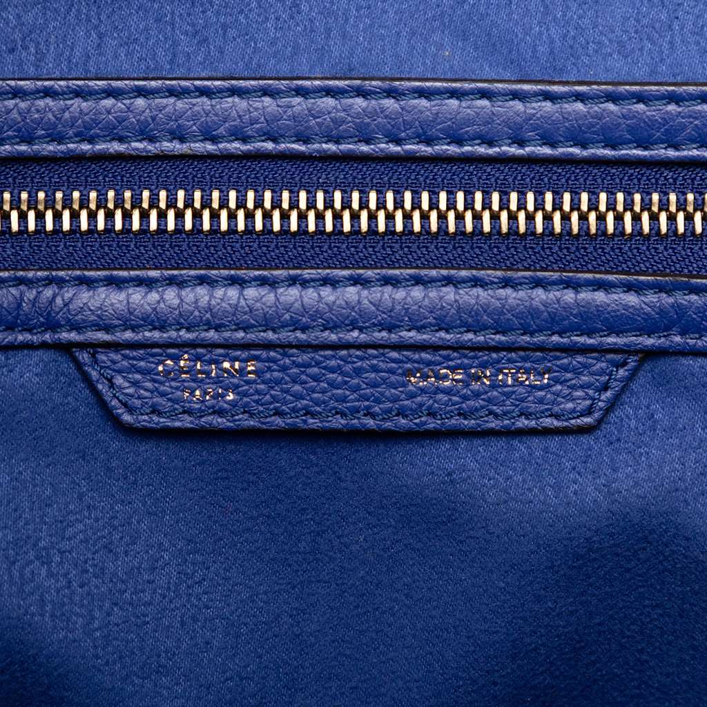 Celine Mini Calfskin Luggage Tote Blue Leather Very good condition - Box View