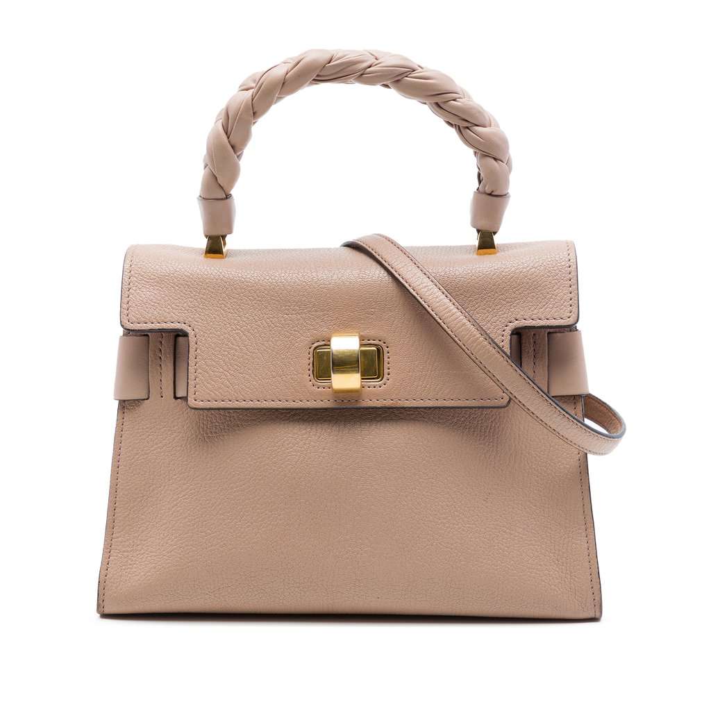 Miu Miu Mini Goatskin Madras Click Top Handle Bag Brown Leather Very good - Front View