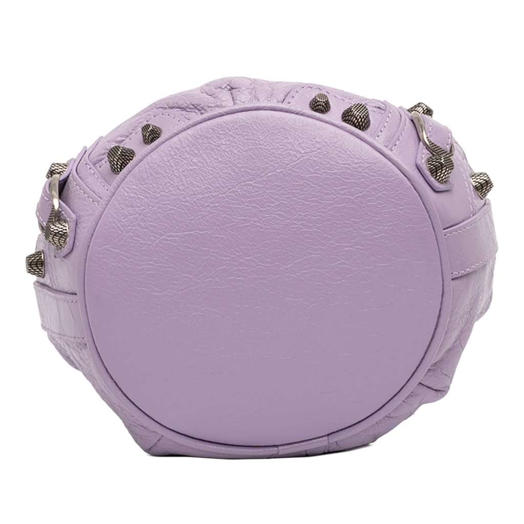 Balenciaga Lambskin Le Cagole Bucket Bag XS Purple Leather Never worn - Inside View