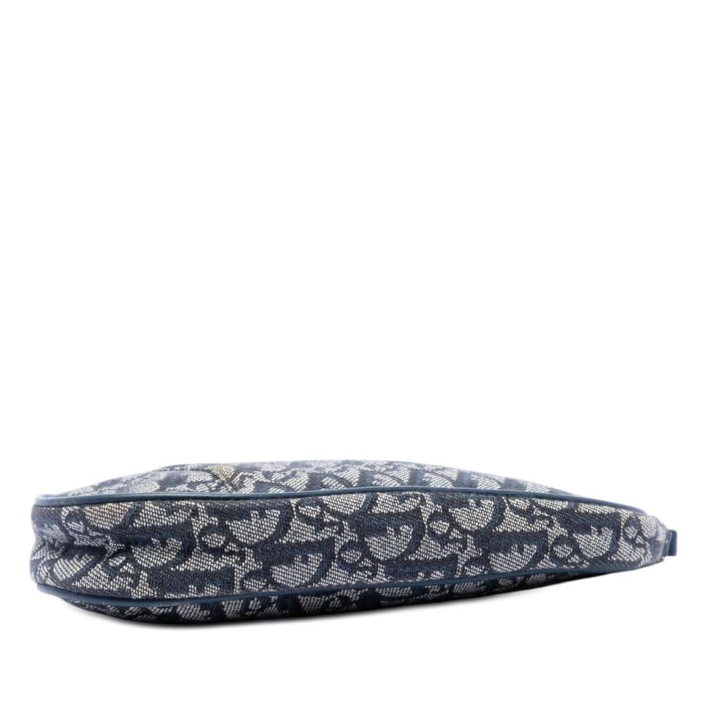 Dior Mini Diorissimo Canvas Saddle Pochette Blue Good - Inside View