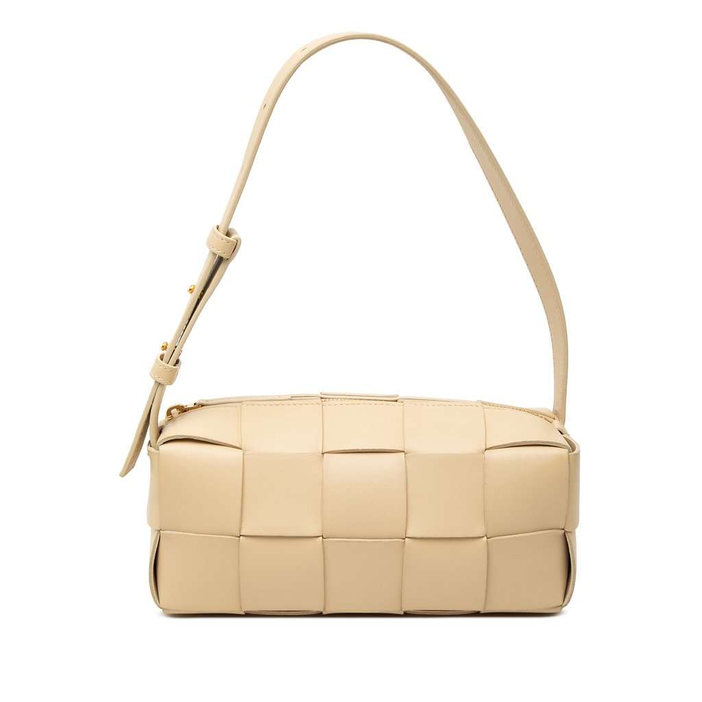 Bottega Veneta Small Nappa Intrecciato Brick Cassette Brown Leather Very good - Front View