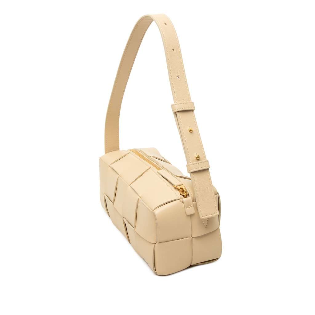 Bottega Veneta Small Nappa Intrecciato Brick Cassette Brown Leather Very good - Back View