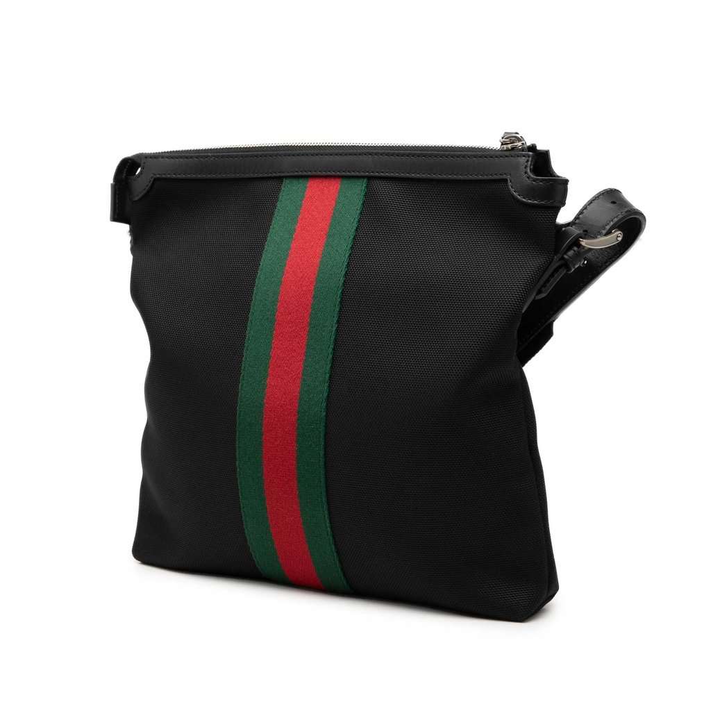 Gucci GG Techno Canvas Web Messenger Bag Black Very good condition - Back View