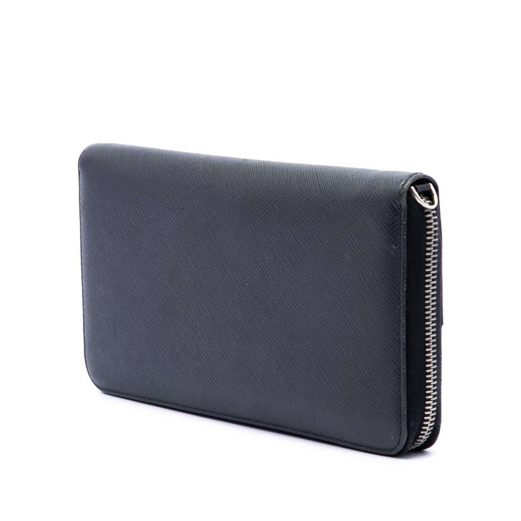 Prada Saffiano Wallet On Strap Black Leather Very good condition - Back View
