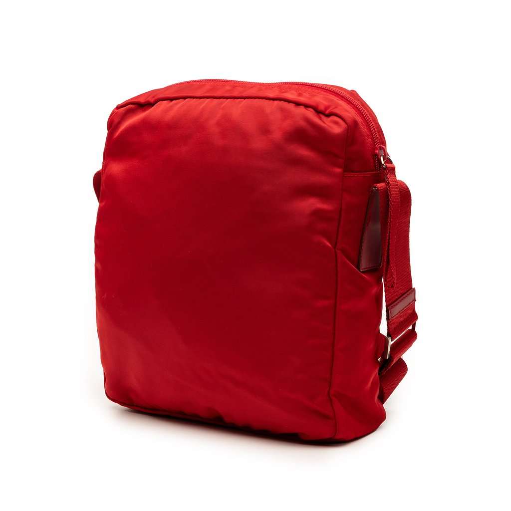 Prada Tessuto Zip Top Crossbody Red Very good condition - Back View