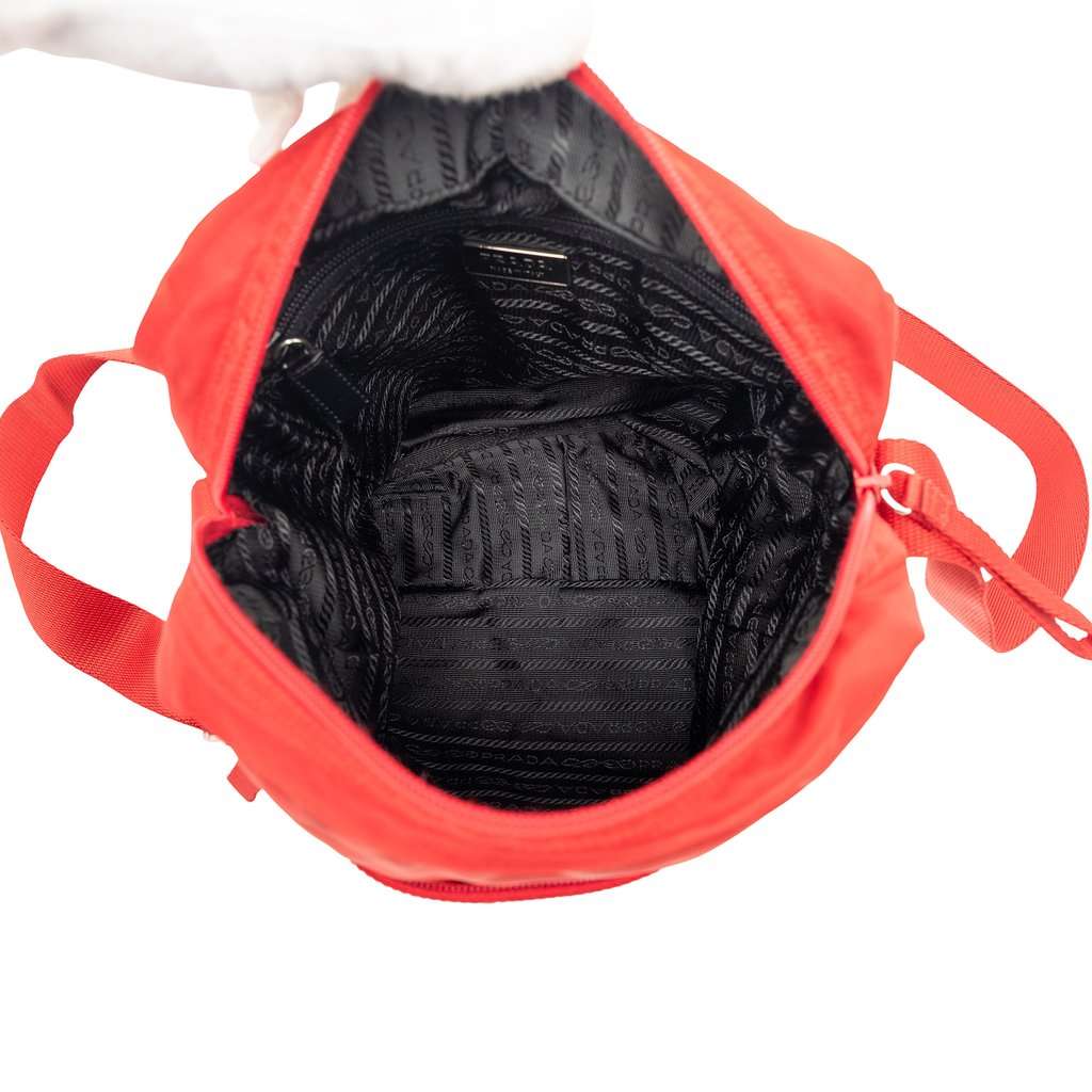 Prada Tessuto Zip Top Crossbody Red Very good condition - Model View