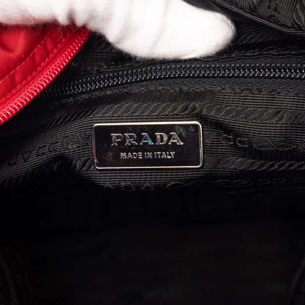 Prada Tessuto Zip Top Crossbody Red Very good condition - Box View