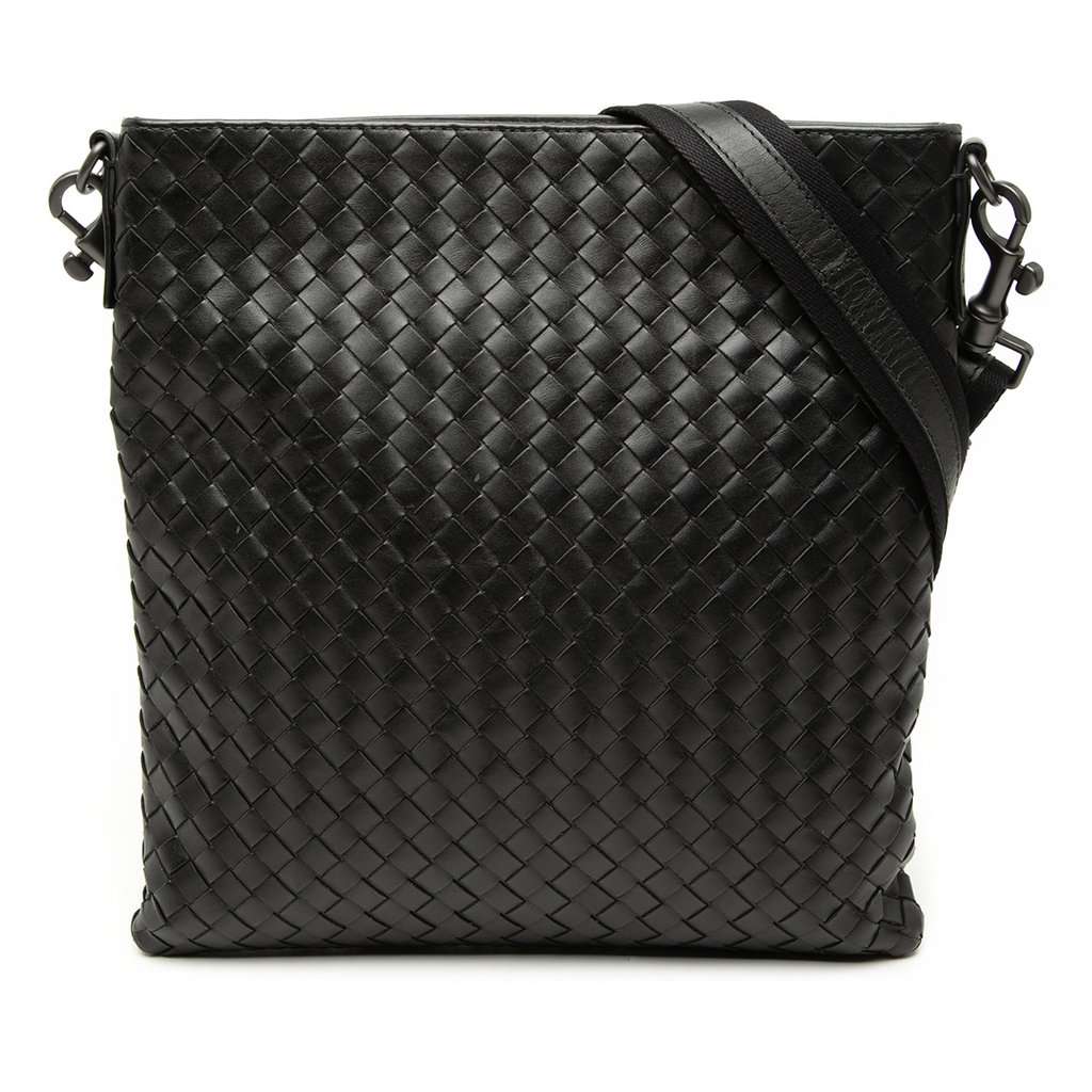 Bottega Veneta Nappa Intrecciato VN Crossbody Black Leather Very good - Front View