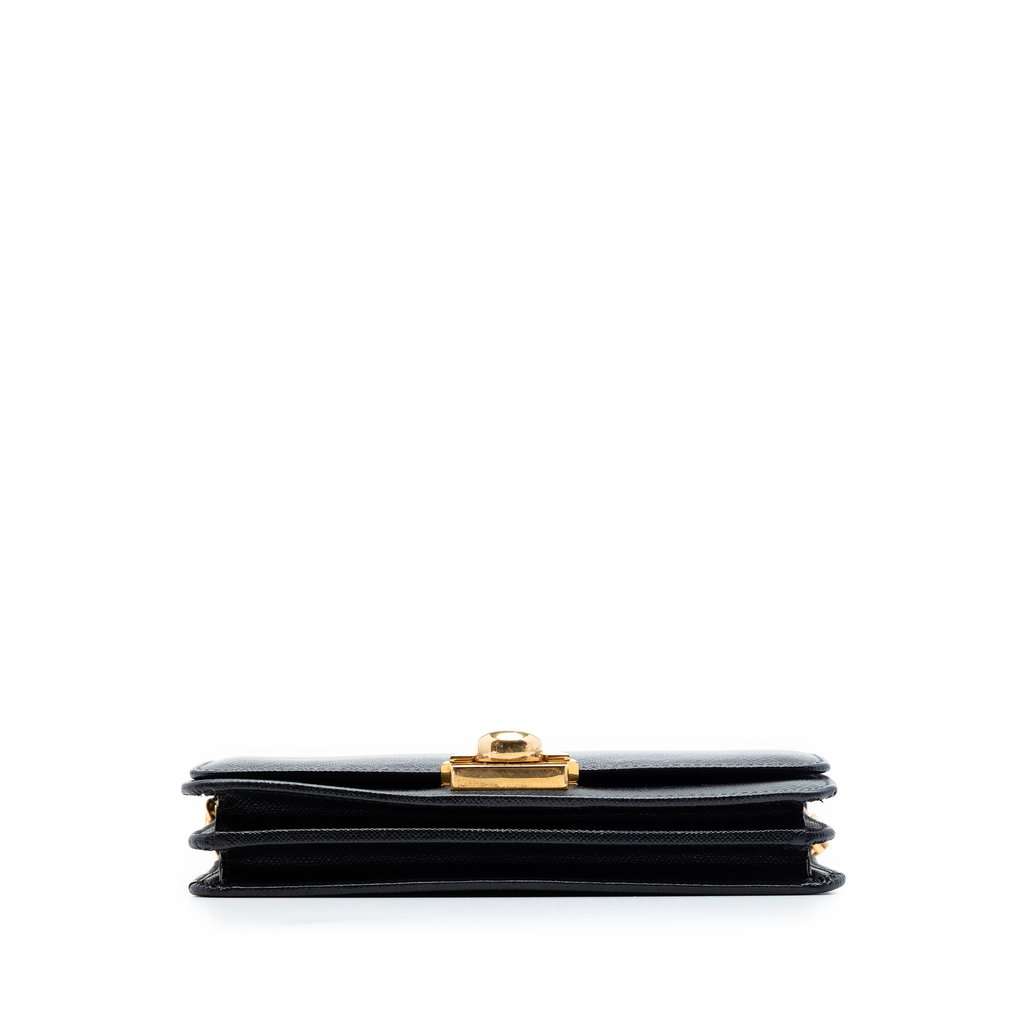 Prada Saffiano Arcade Wallet On Chain Black Leather Very good condition - Inside View