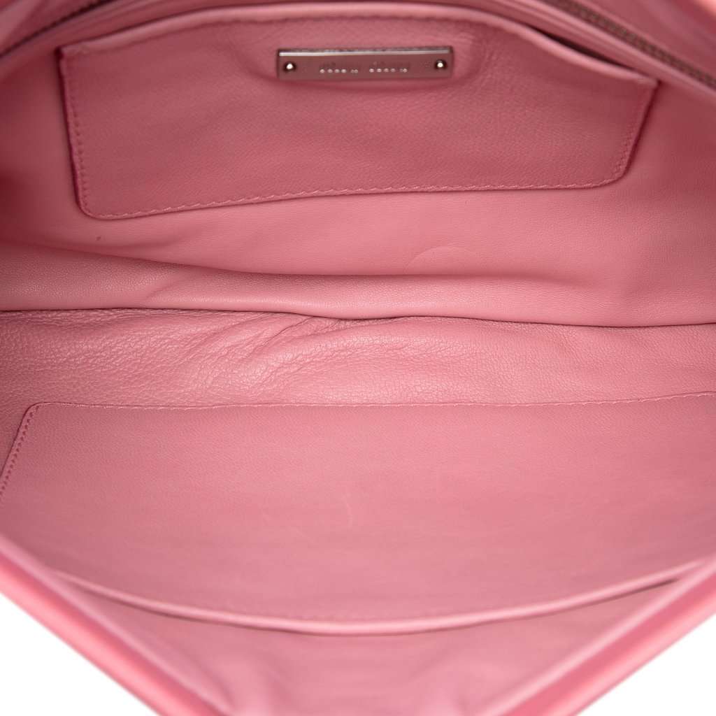 Miu Miu Nappa Grommet Crystal Embellished Clutch Pink Leather Very good - Model View