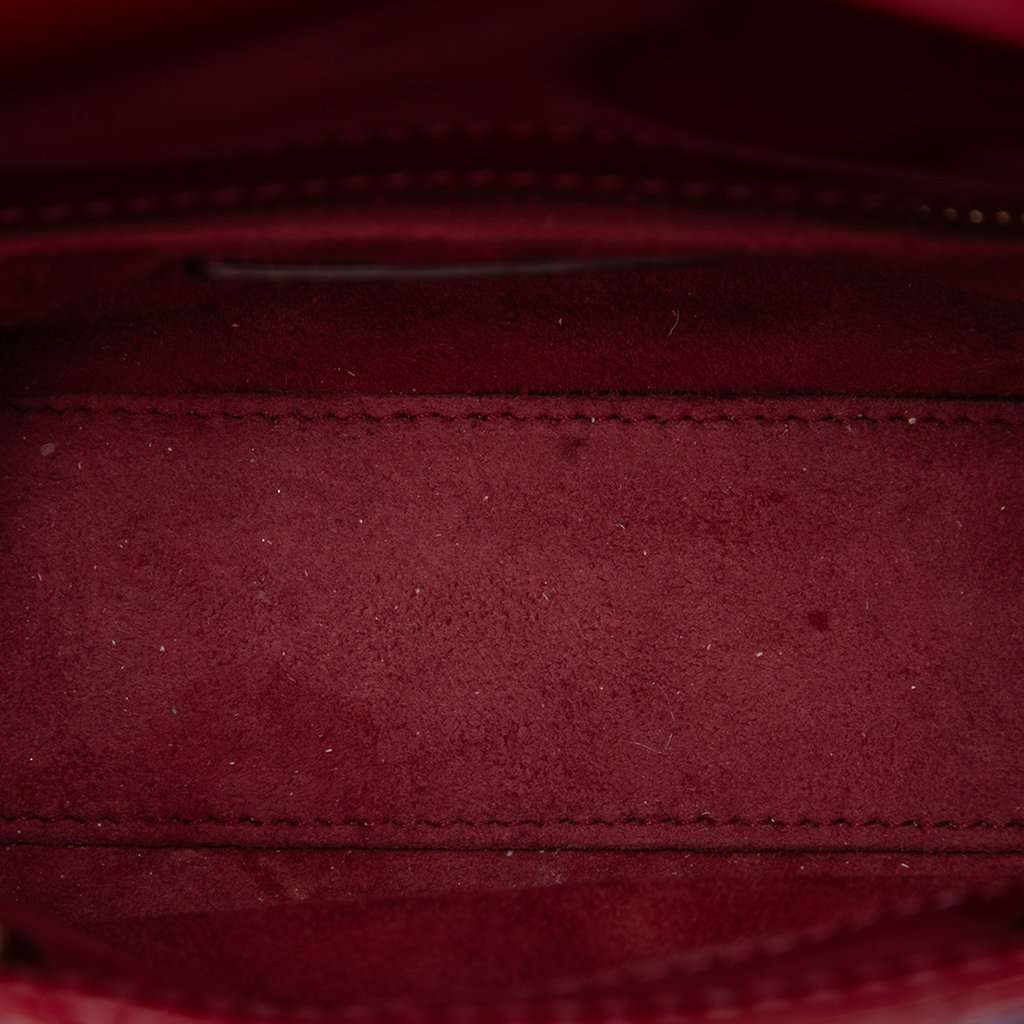 Dior Mini Patent Cannage Lady Dior Red Leather Very good - Model View