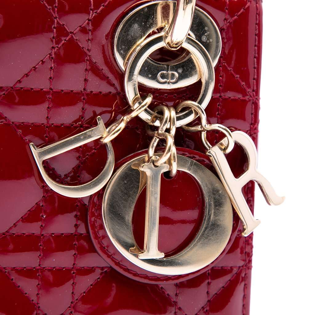 Dior Mini Patent Cannage Lady Dior Red Leather Very good - Box View