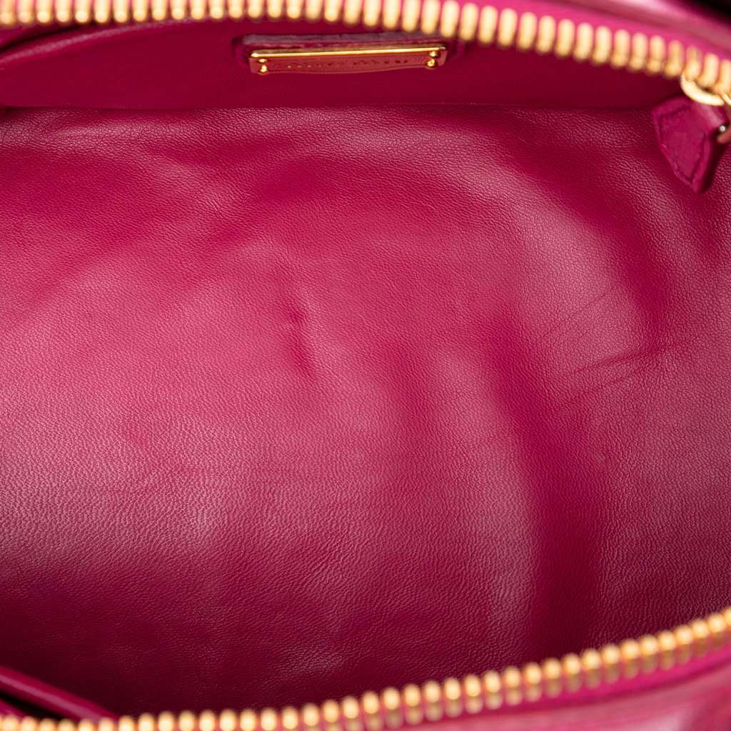 Miu Miu Goatskin Madras Bowling Bag Pink Leather Very good condition - Model View