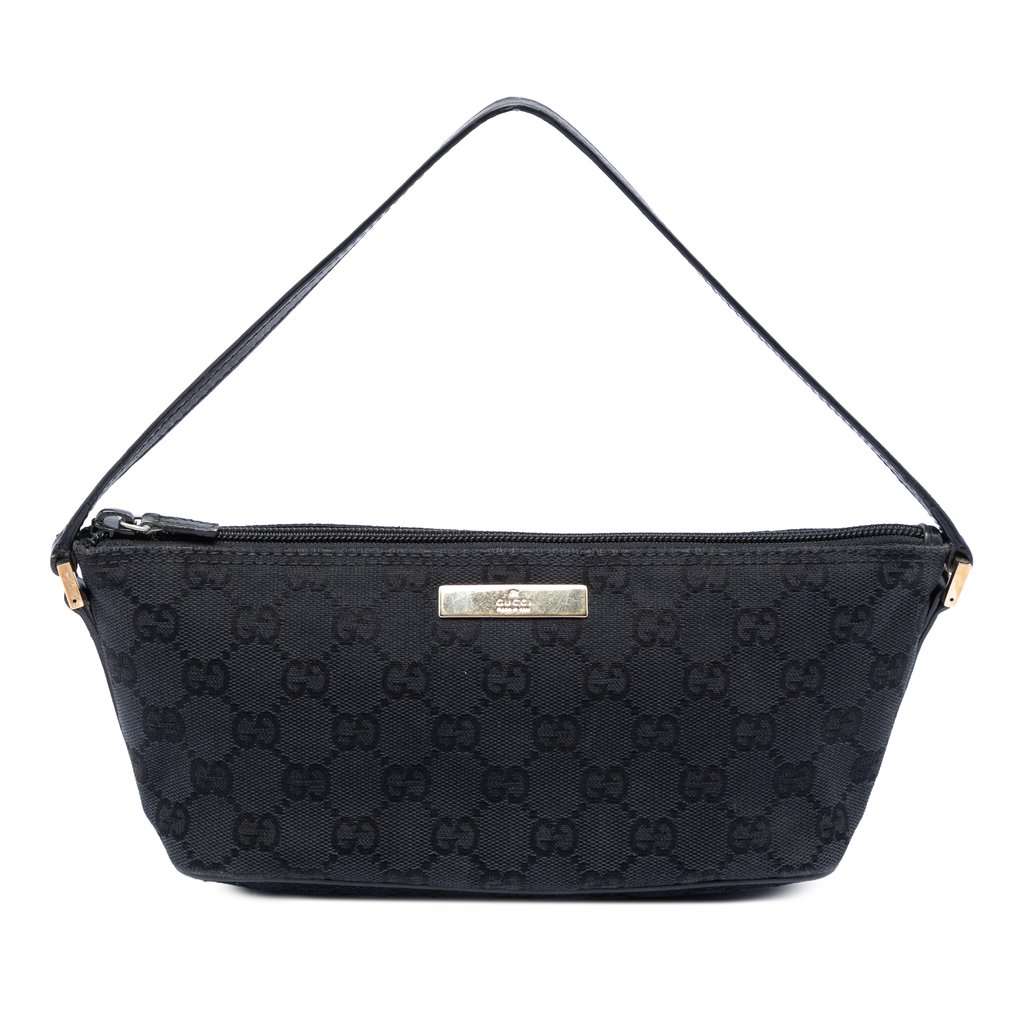 Gucci GG Canvas Boat Black Very good - Front View