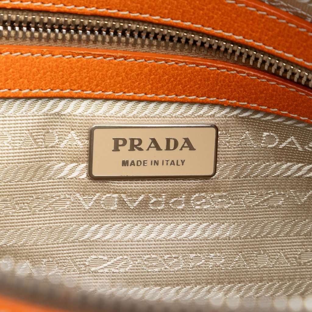 Prada Cinghiale Trimmed Canapa Handbag Beige Very good - Box View