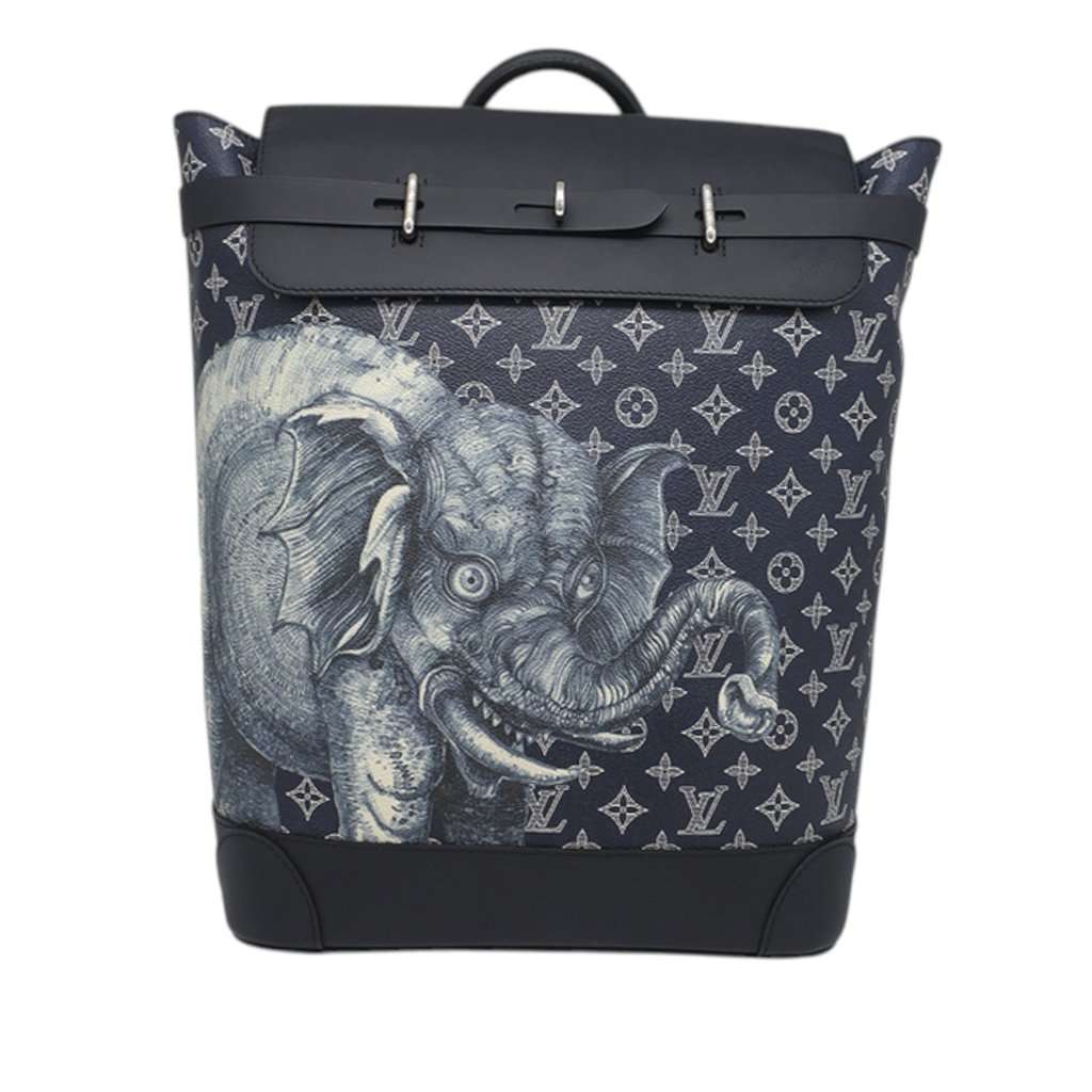 Louis Vuitton Chapman Brothers Monogram Savane Steamer Backpack Blue Very good - Front View
