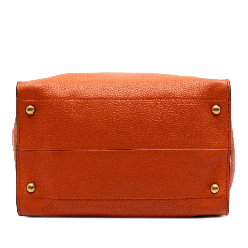 Prada Vitello Daino Open Convertible Tote Orange Leather Very good condition - Inside View