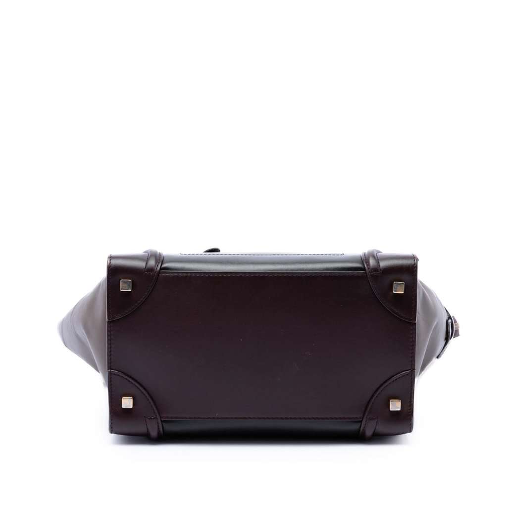 Celine Mini Tricolor Calfskin Luggage Tote Black Leather Good - Inside View