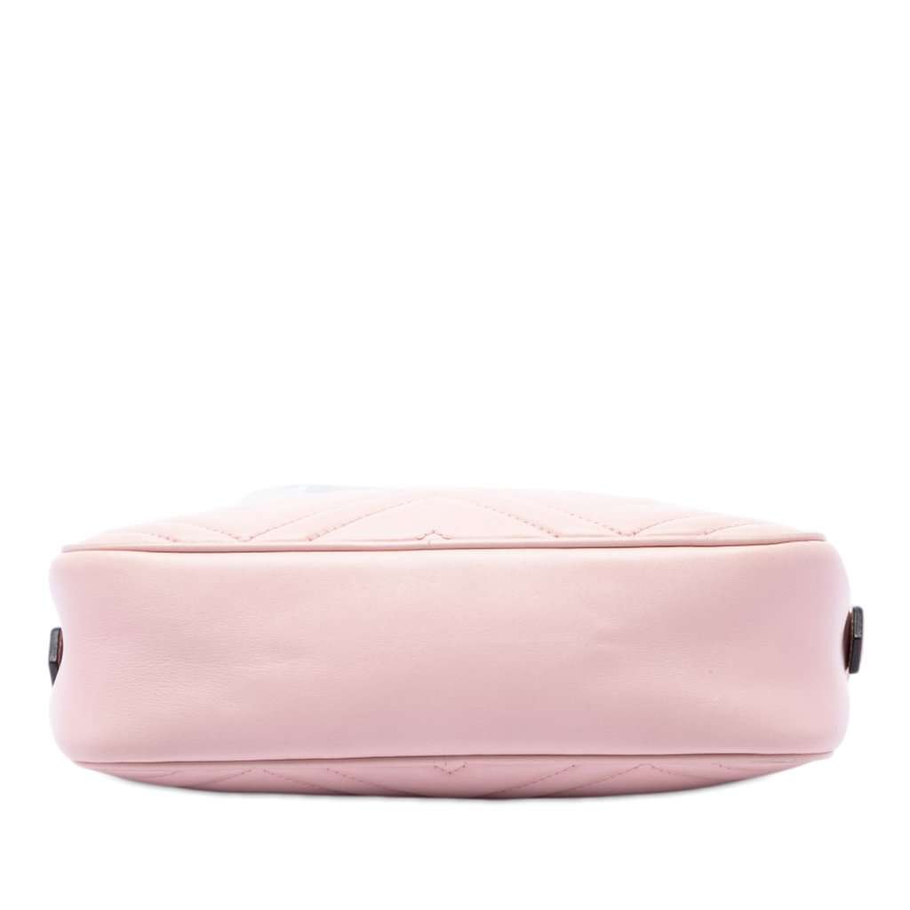 Gucci Small GG Marmont Matelasse Calfskin Crossbody Pink Leather Very good - Inside View