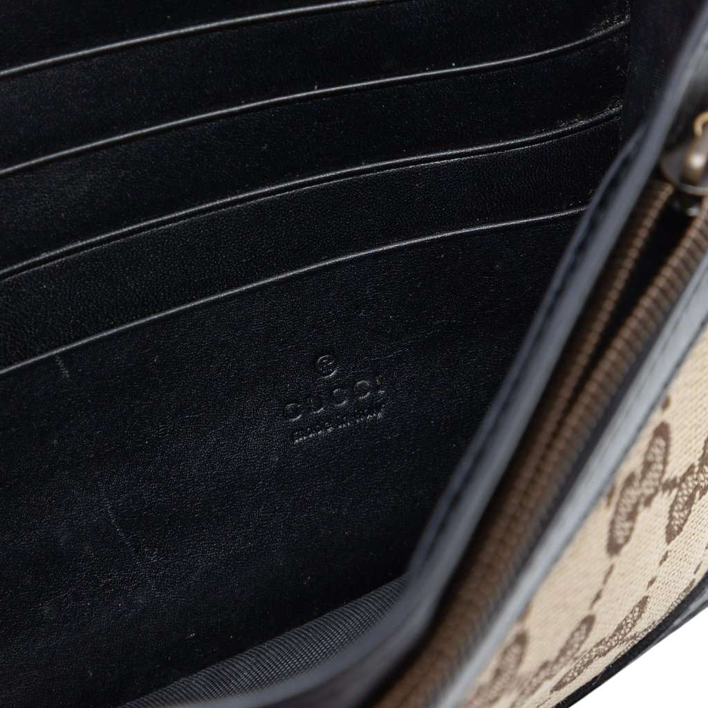 Gucci GG Canvas Lady Web Wallet On Strap Beige Very good condition - Box View