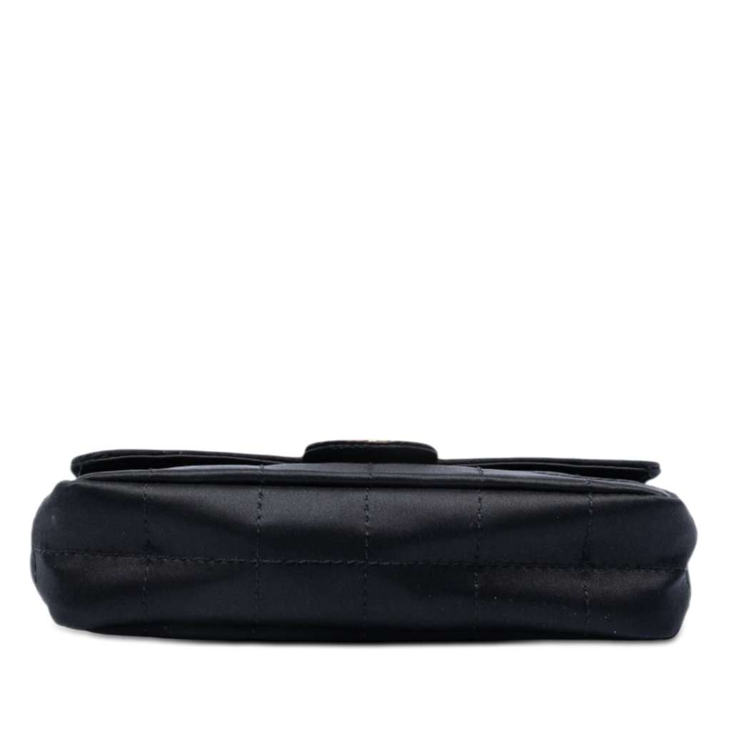 Chanel Mini Square Chocolate Bar Satin Single Flap Black Very good condition - Inside View