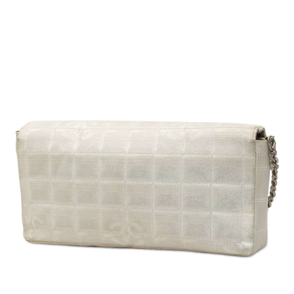 Chanel New Travel Line Nylon East West Flap White Good condition - Back View
