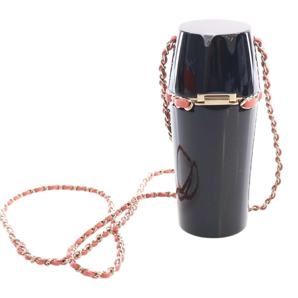 Chanel Lucite Lipstick Case On Chain Black Plastic Very good condition - Model View