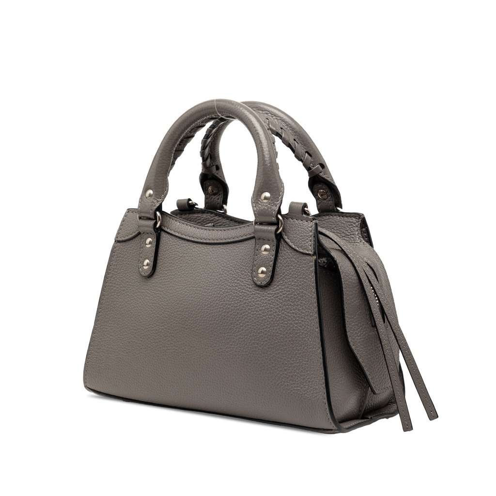Balenciaga Mini Grained Calfskin Motocross Neo Classic City Satchel Green Leather Very good condition - Back View