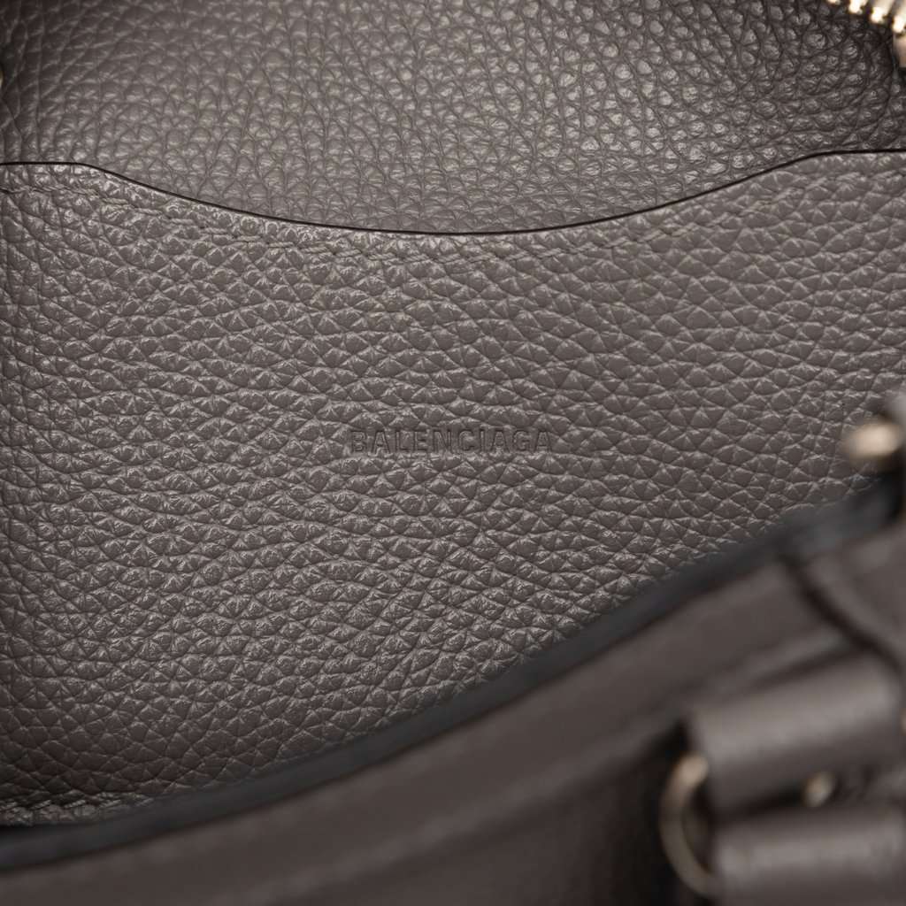Balenciaga Mini Grained Calfskin Motocross Neo Classic City Satchel Green Leather Very good condition - Box View